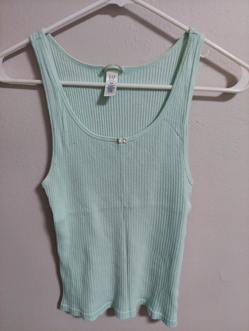 GAP Light Mint Ribbed Scoop Tank